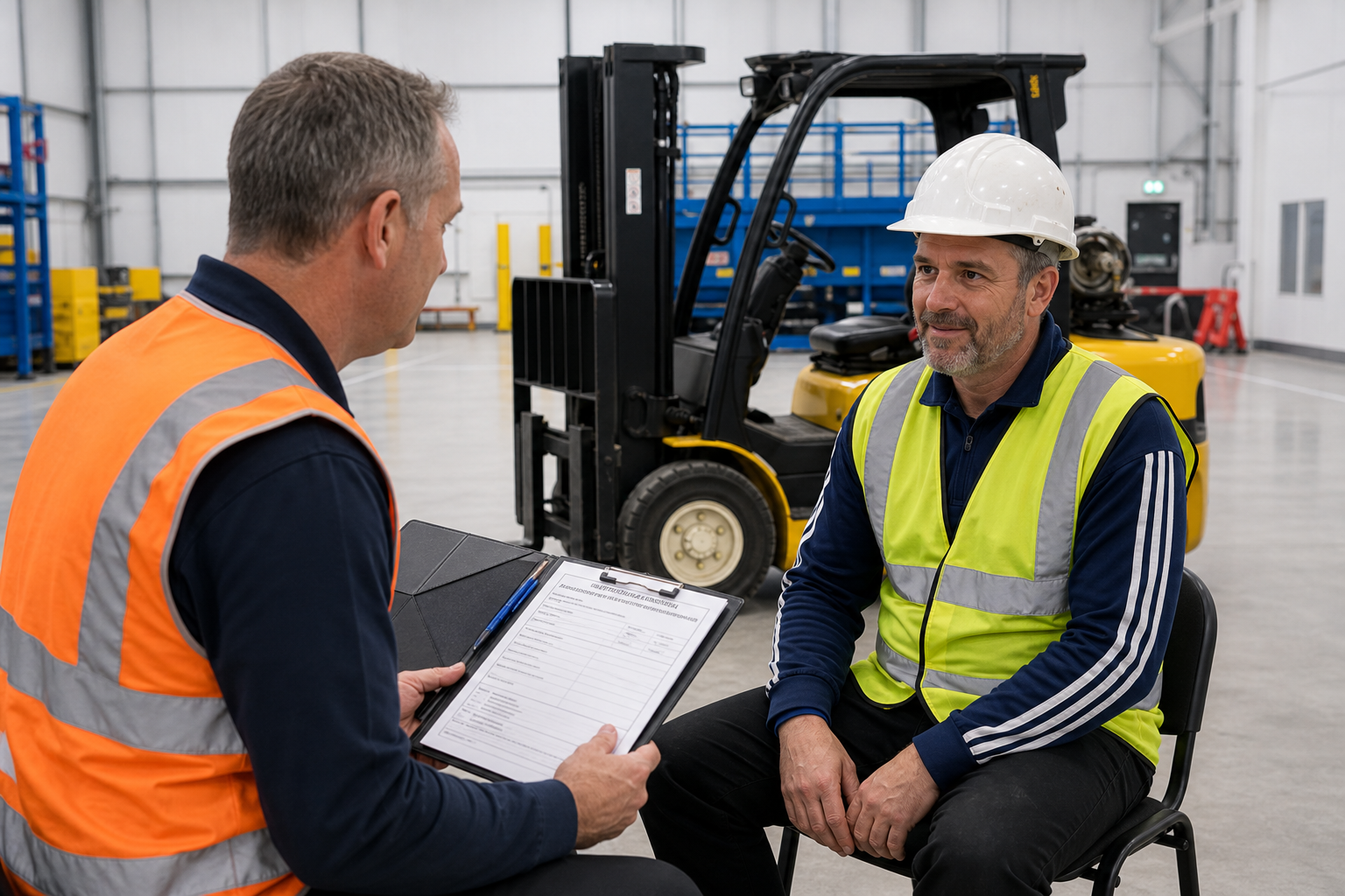 Forklift training at our Birmingham centre — cost depends on course type and group size